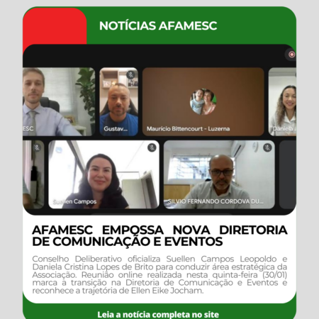 AFAMESC EMPOSSA NOVA DIRETORIA DE COMUNICAÇÃO E EVENTOS