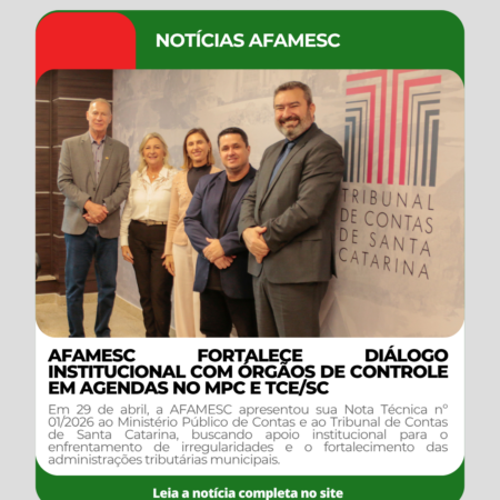 AFAMESC fortalece diálogo institucional com órgãos de controle em agendas no MPC e TCE/SC